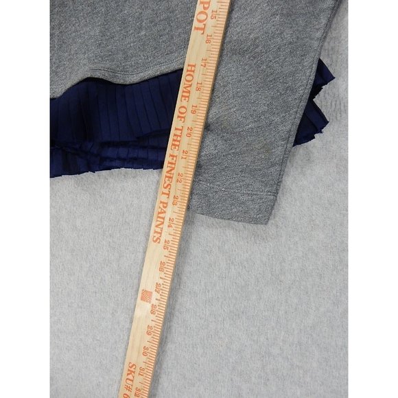 J Crew Ruffled‎ Hem Crew Sweatshirt (Women's Small) Gray/Blue - Cotton - Picture 4 of 11
